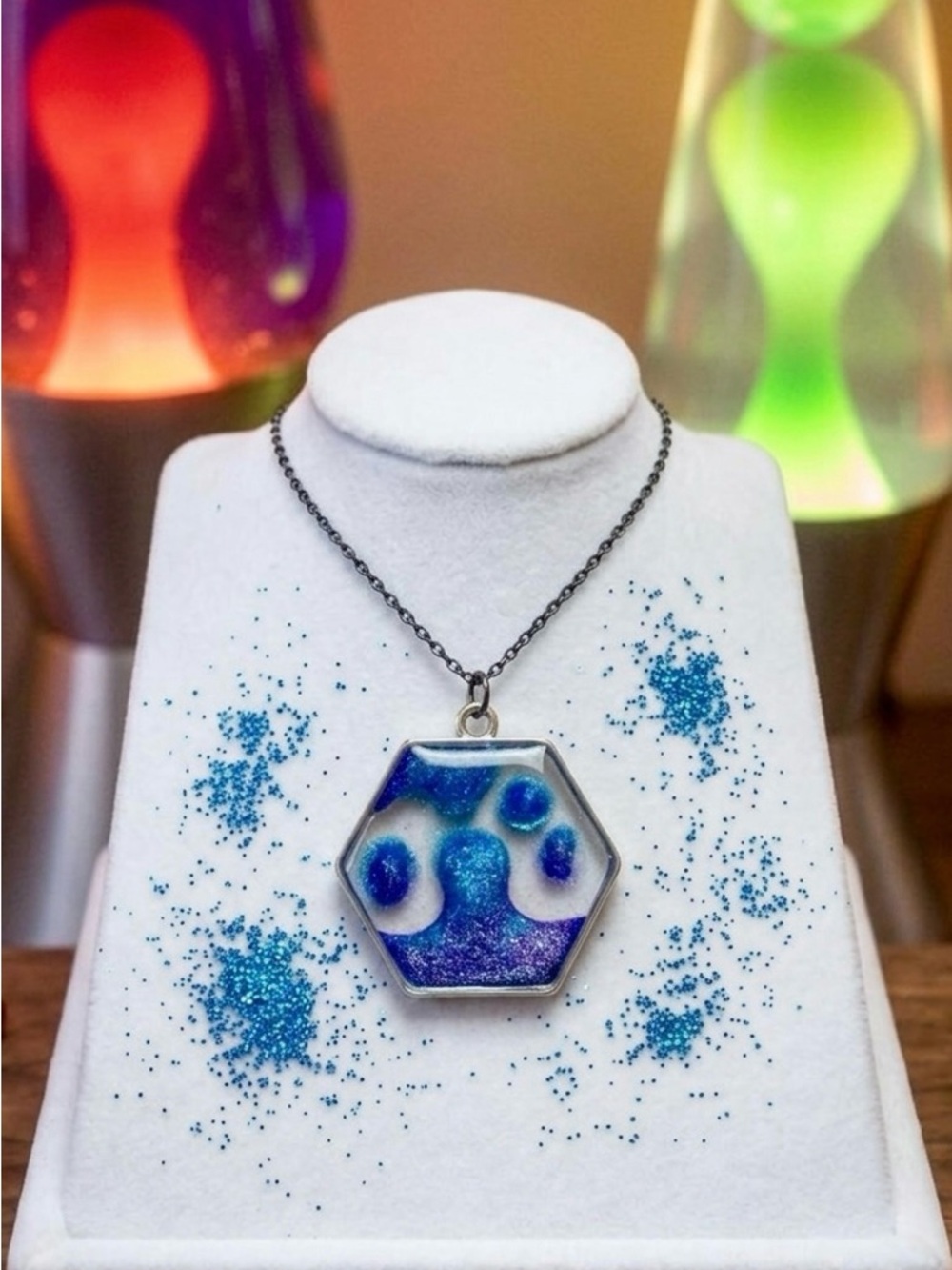 Handmade Blue Lava Lamp Pendant